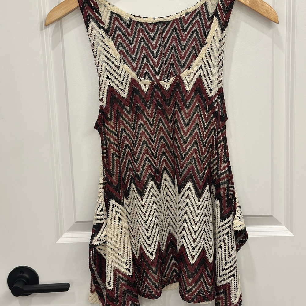 Chevron Pattern Oversized Boho Tank Top